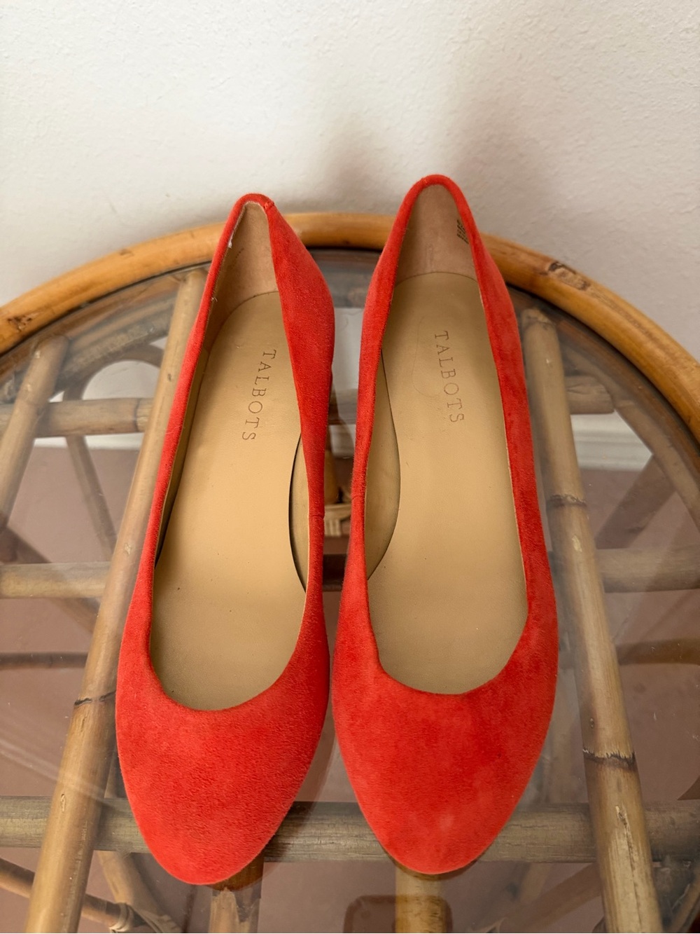Talbots Women's Red Suede Ballet Flats 8.5
